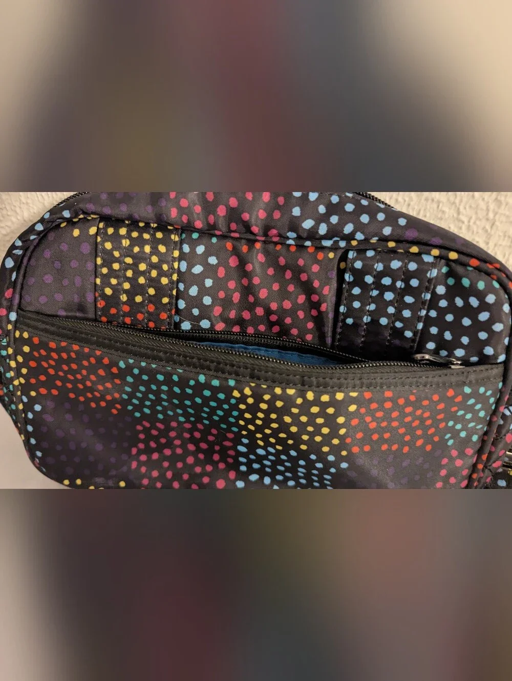 Lug Carousel Black Colorful Dots  Convertible Crossbody Belt Hip Bag Purse